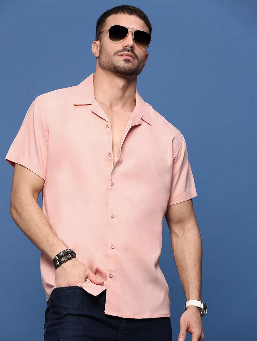 men collared solid casual shirt - 21514707 -  Standard Image - 1