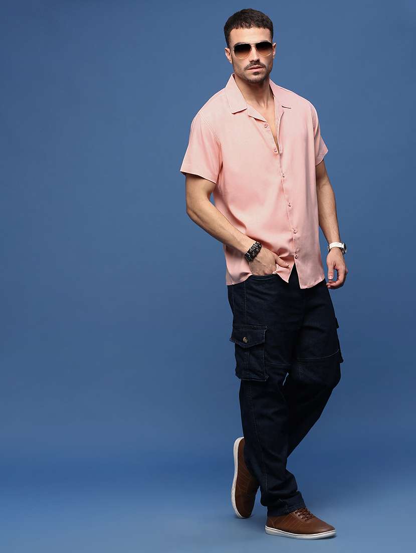 men collared solid casual shirt - 21514707 -  Standard Image - 4