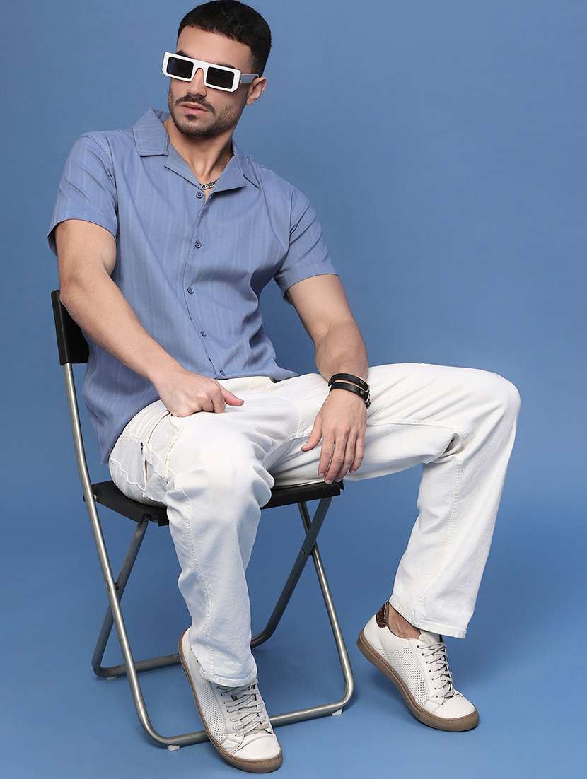 men collared stripes casual shirt - 21514709 -  Standard Image - 4