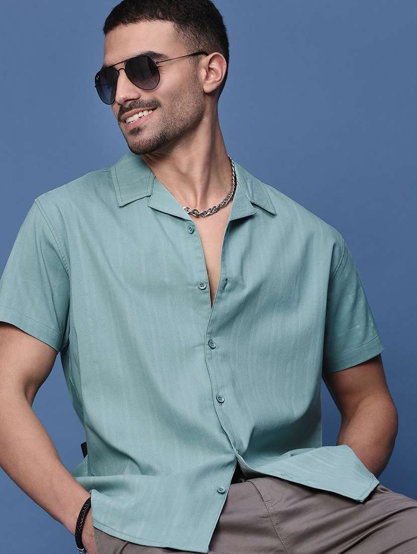 men collared solid casual shirt - 21514713 -  Standard Image - 1