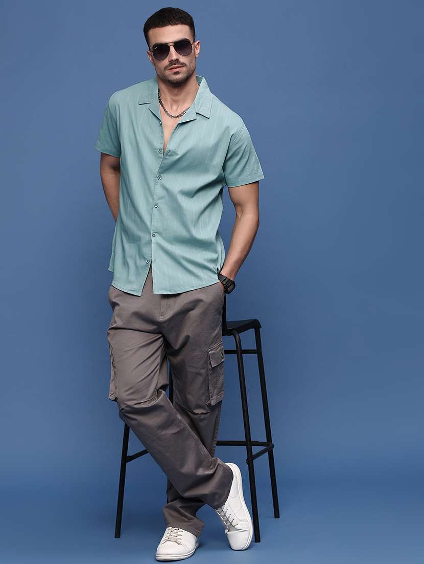 men collared solid casual shirt - 21514713 -  Standard Image - 4