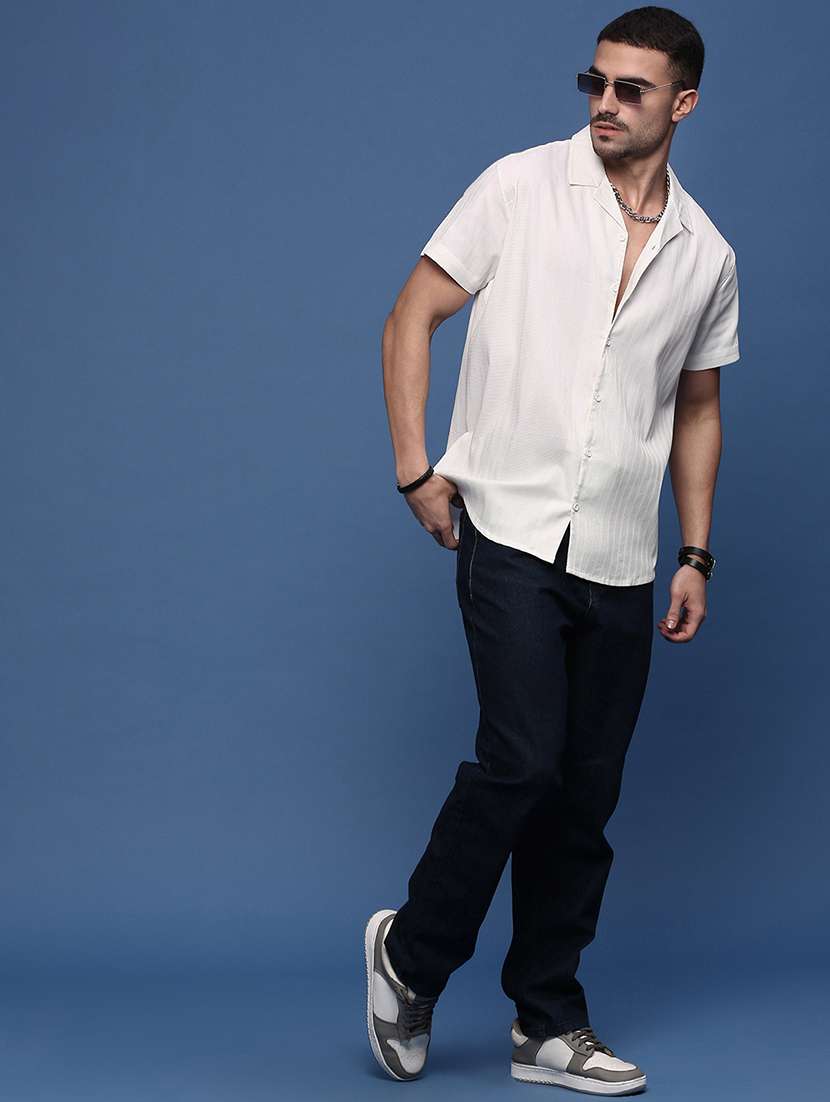 men self design short sleeves casual shirts - 21514720 -  Standard Image - 4