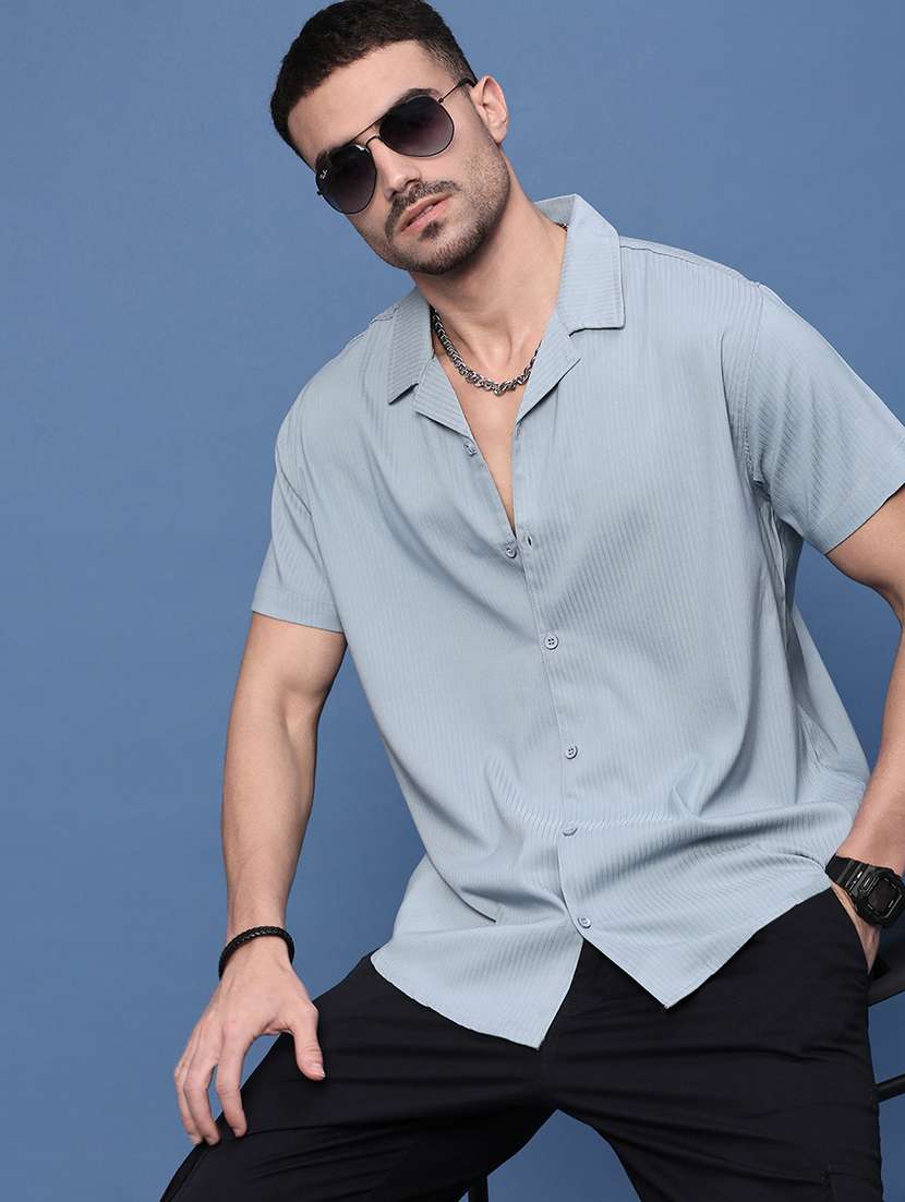 men collared solid casual shirt - 21514727 -  Standard Image - 1