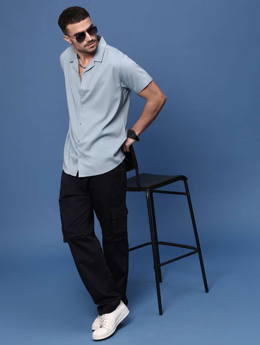 men collared solid casual shirt - 21514727 -  Standard Image - 4