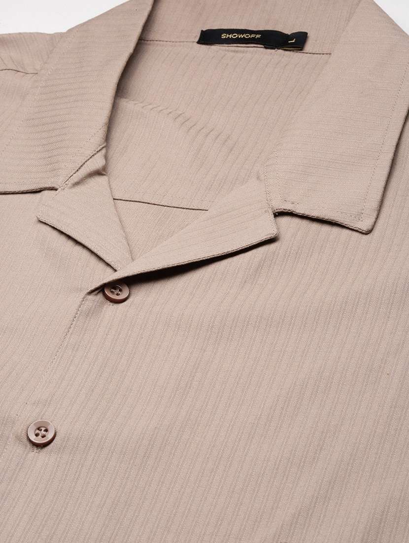 men brown cotton blend casual shirt - 21514728 -  Standard Image - 6