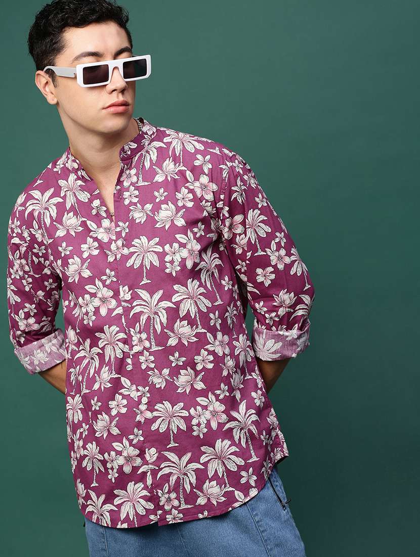 men long sleeve printed casual shirt - 21514751 -  Standard Image - 1