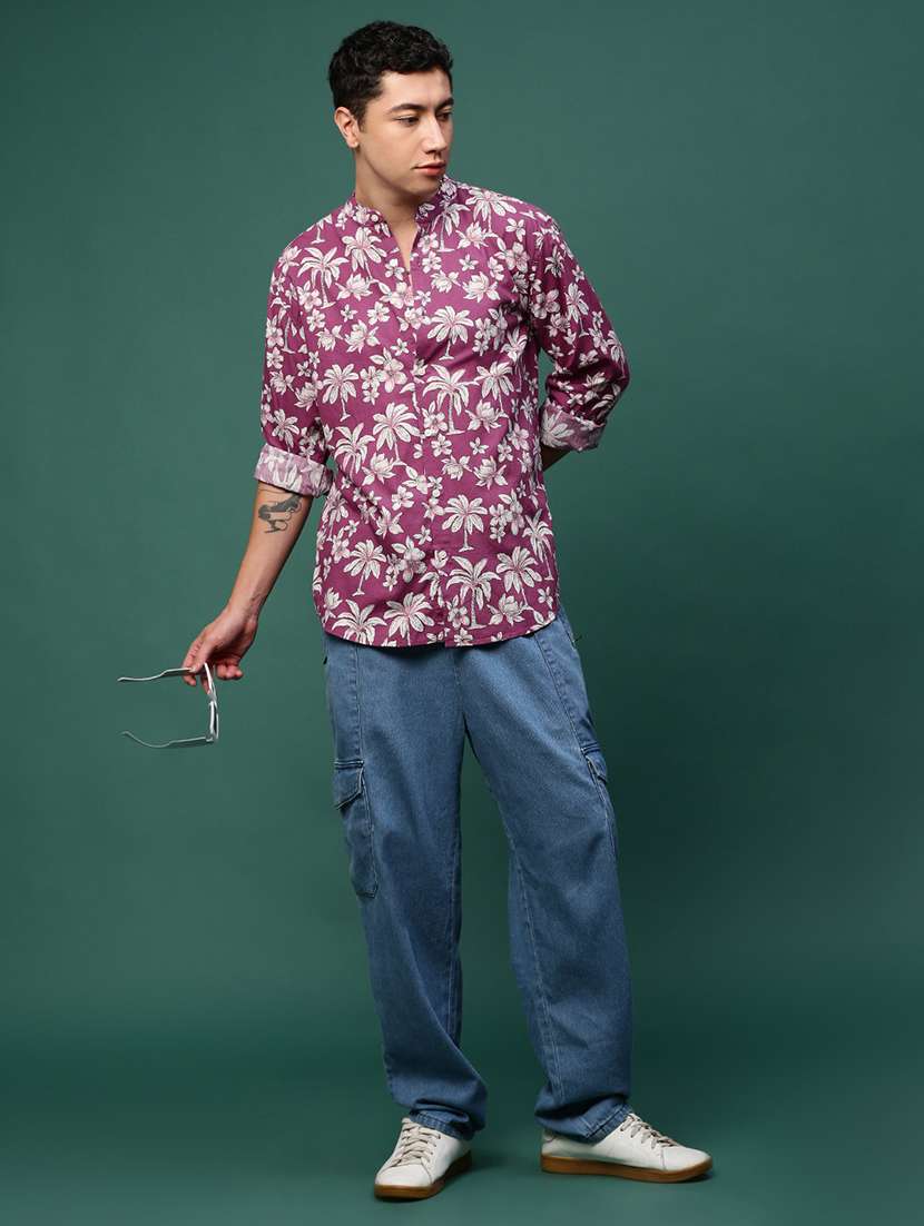 men long sleeve printed casual shirt - 21514751 -  Standard Image - 4