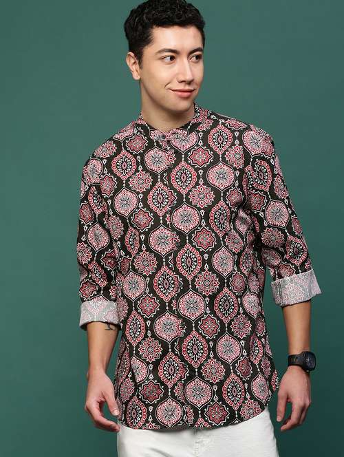 men long sleeve printed casual shirt - 21514753 - Standard Image - 0