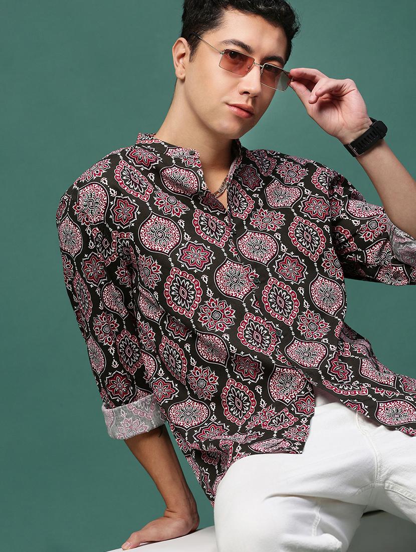 men long sleeve printed casual shirt - 21514753 - Standard Image - 1