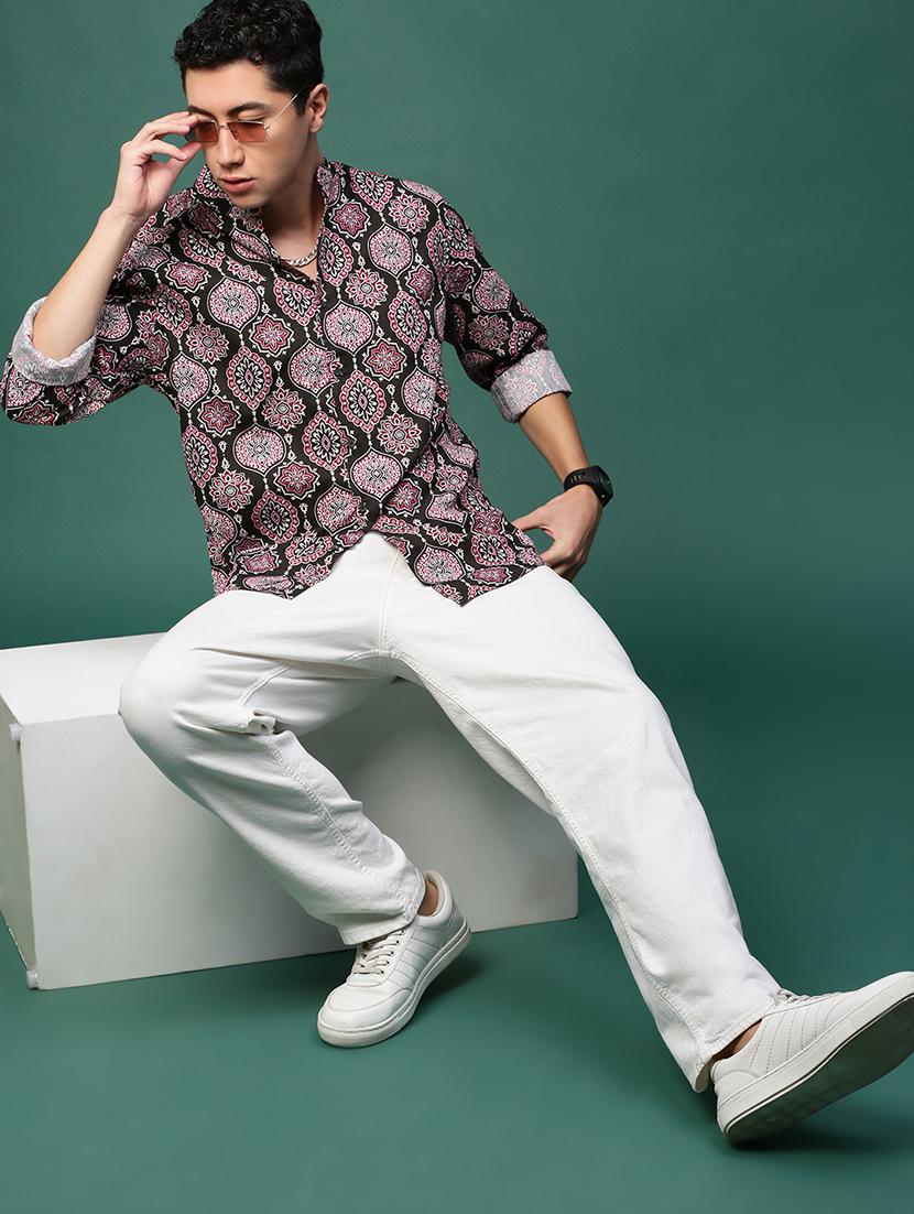men long sleeve printed casual shirt - 21514753 - Standard Image - 4