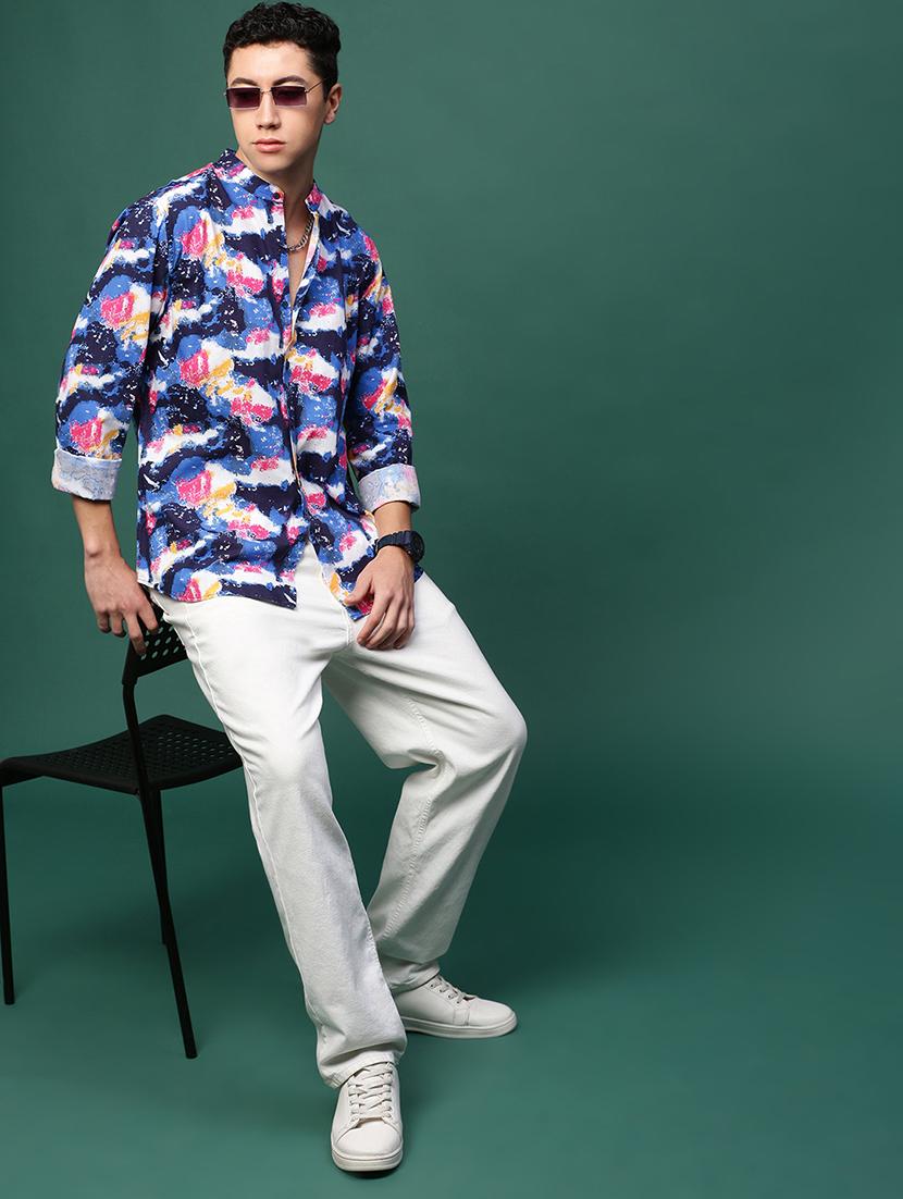 men blue printed casual shirt - 21514756 - Standard Image - 4