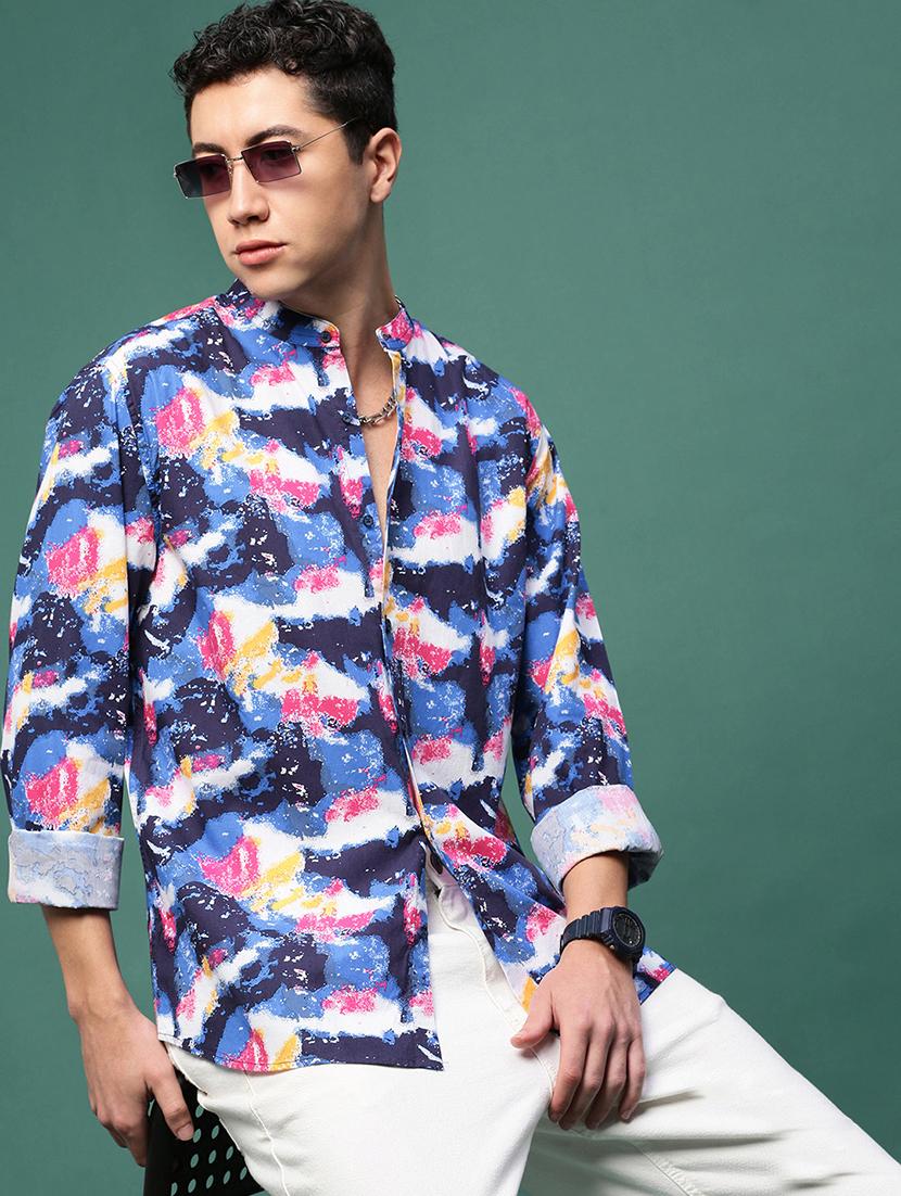 men blue printed casual shirt - 21514756 - Standard Image - 6