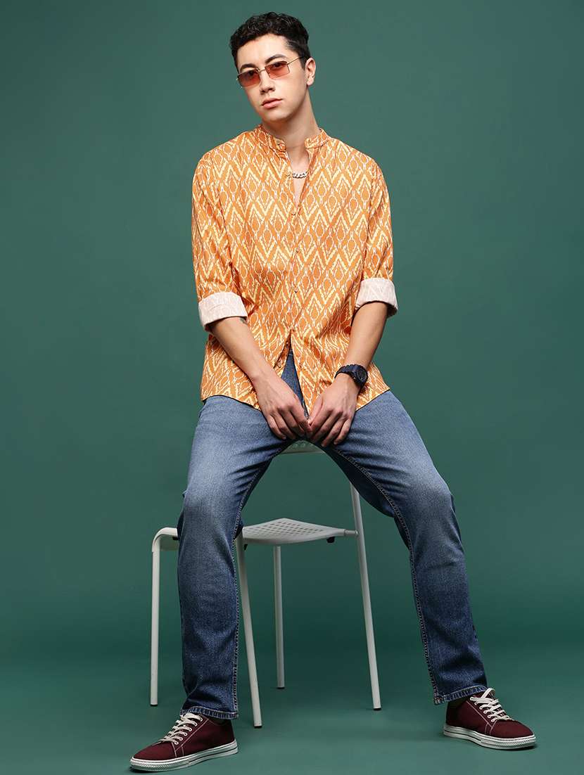 men long sleeve printed casual shirt - 21514757 -  Standard Image - 4