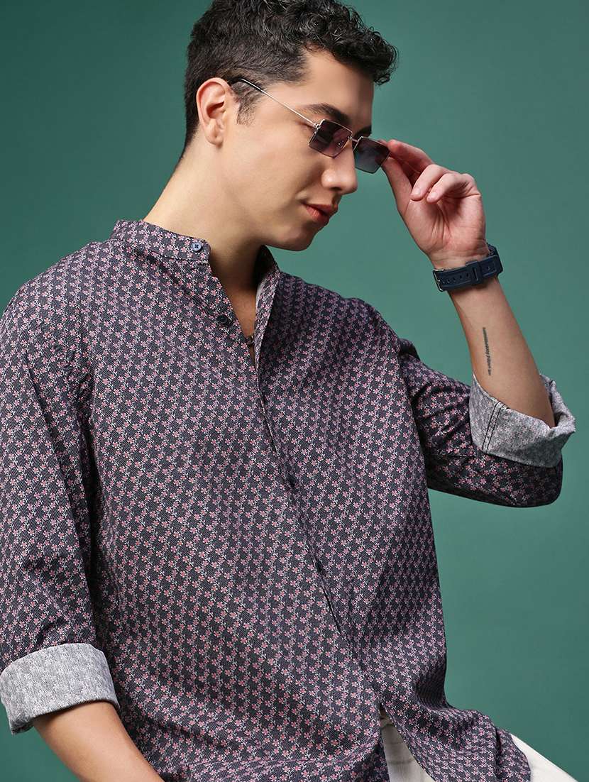 men long sleeve printed casual shirt - 21514759 -  Standard Image - 1