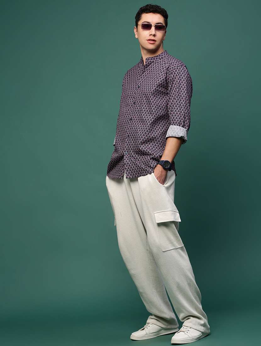 men long sleeve printed casual shirt - 21514759 -  Standard Image - 4