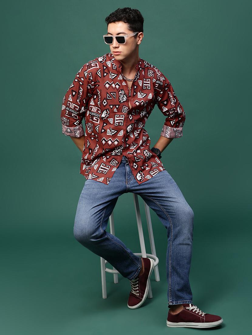 men brown cotton blend casual shirt - 21514762 - Standard Image - 4