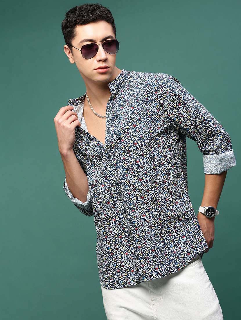 men long sleeve printed casual shirt - 21514763 -  Standard Image - 1
