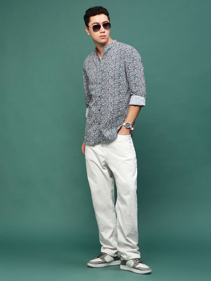 men long sleeve printed casual shirt - 21514763 -  Standard Image - 4