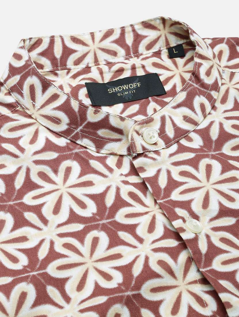 men brown cotton blend casual shirt - 21514765 -  Standard Image - 6