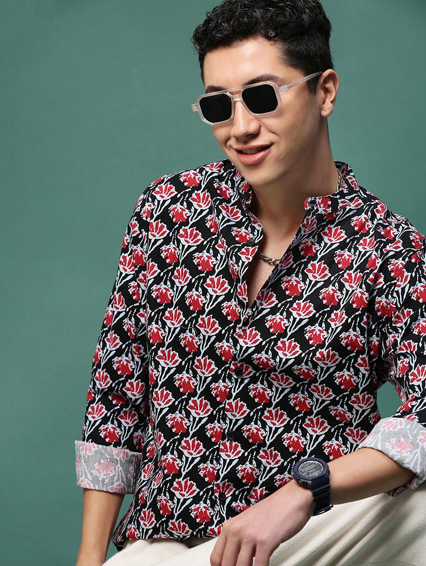 men printed long sleeve casual shirt - 21514767 - Standard Image - 1
