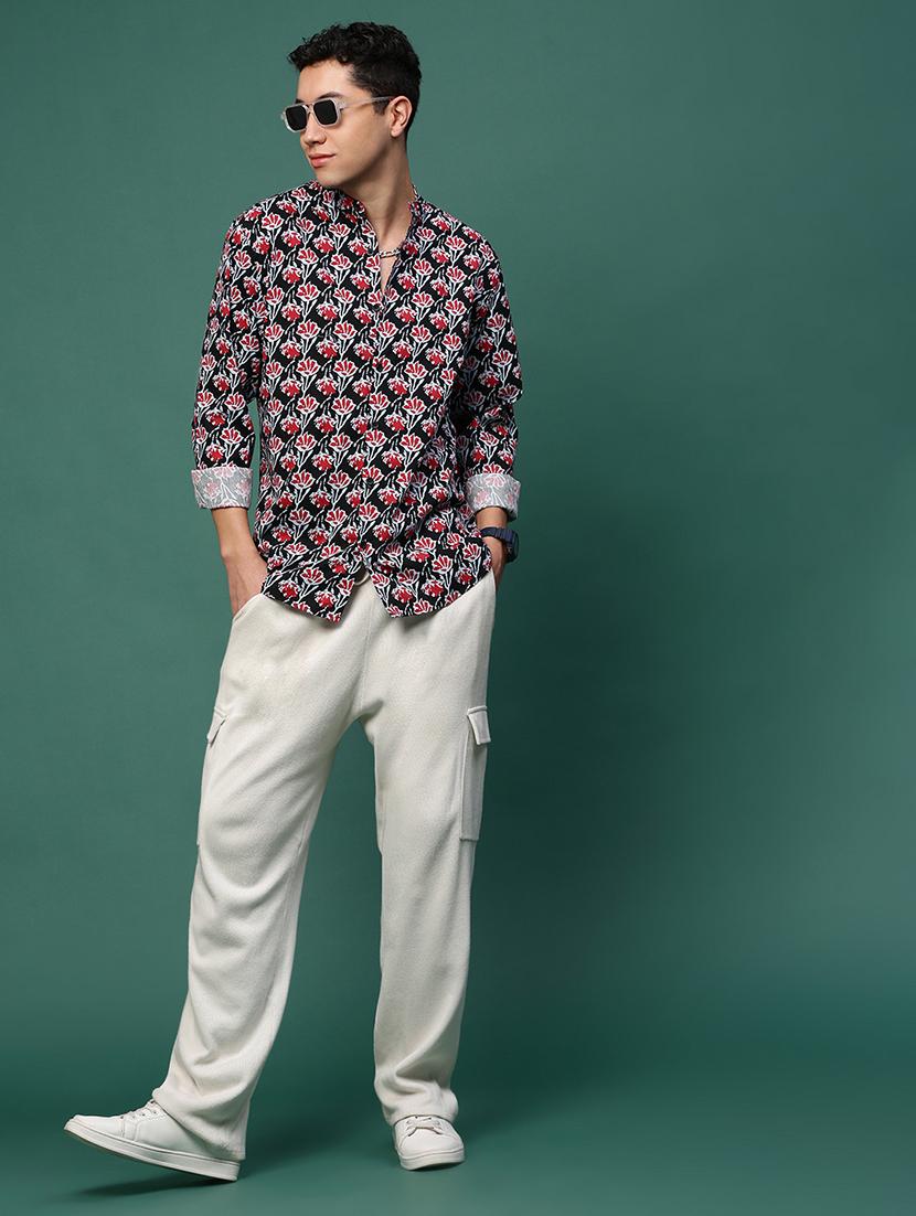 men printed long sleeve casual shirt - 21514767 - Standard Image - 4