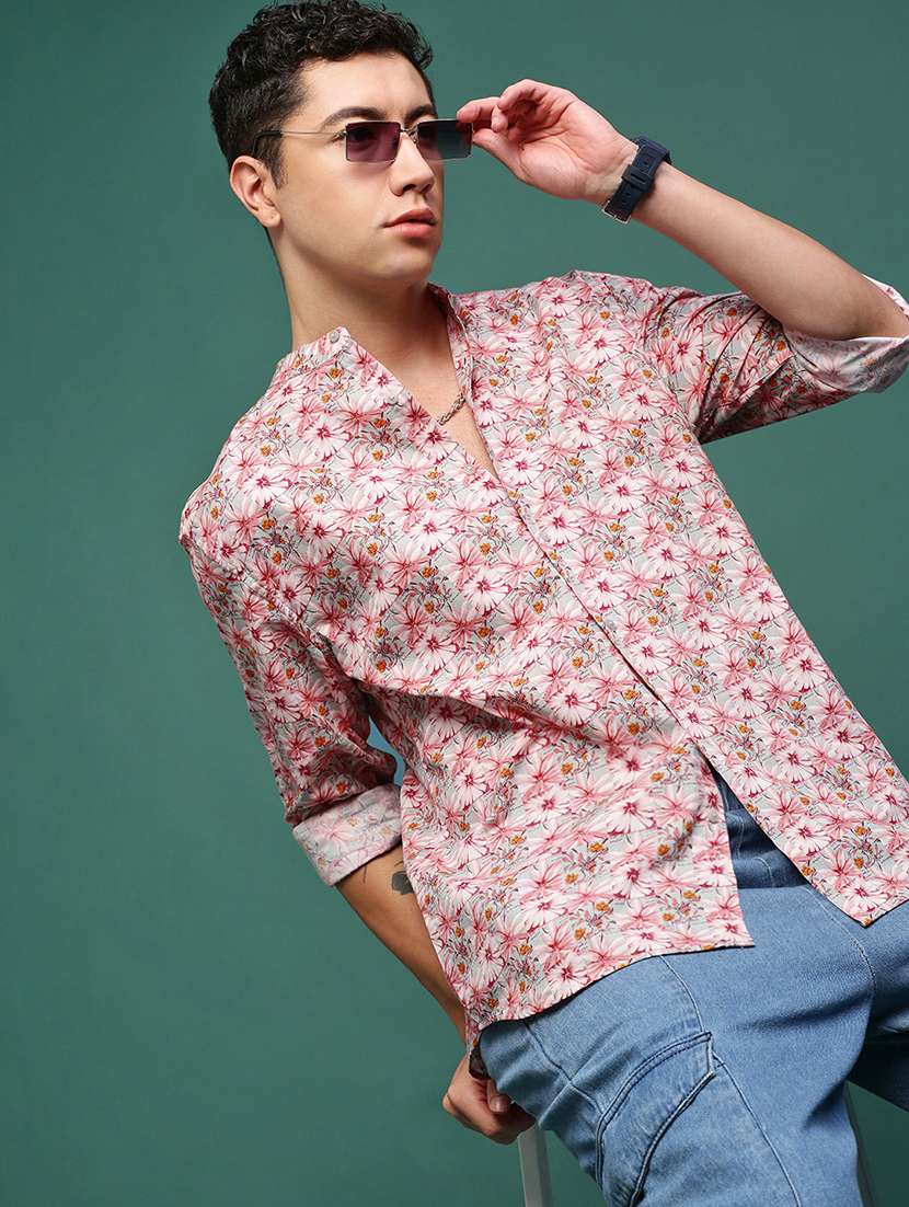 men florals long sleeves casual shirts - 21514768 -  Standard Image - 1