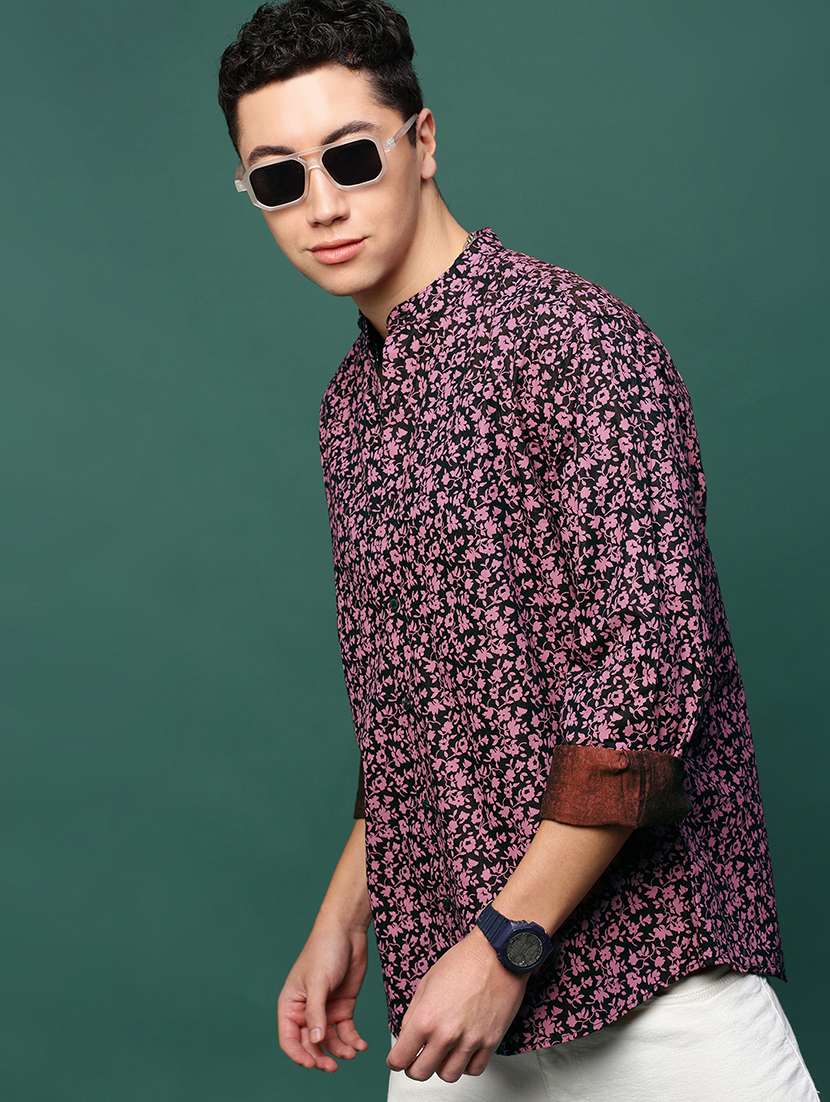 men black cotton blend casual shirt - 21514771 -  Standard Image - 1