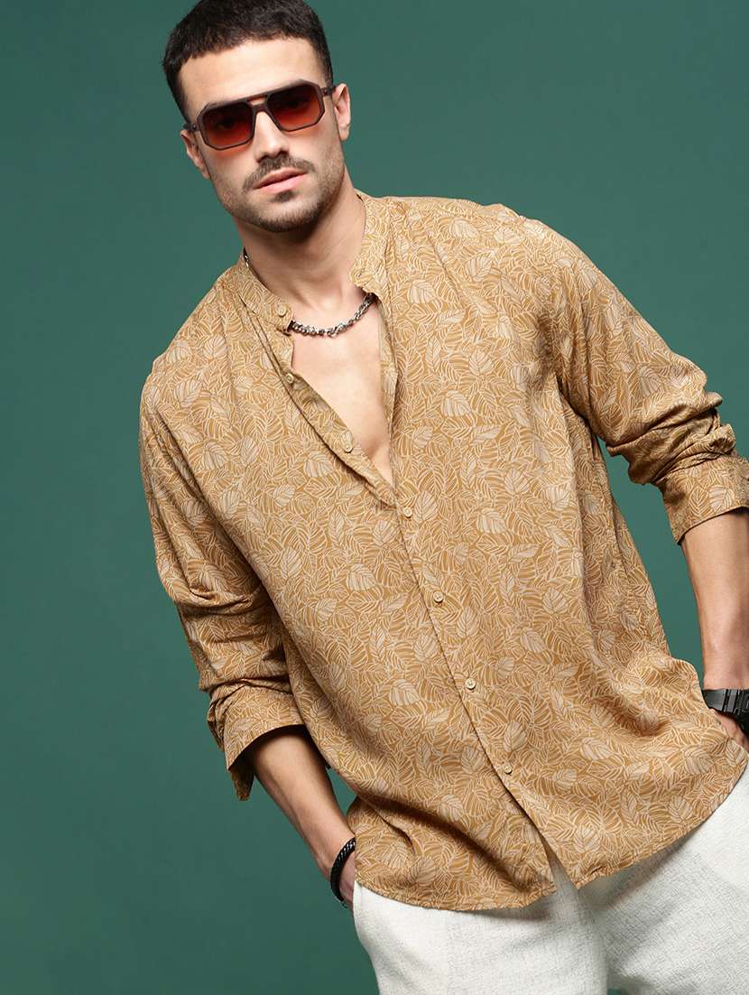 men printed long sleeves casual shirts - 21514772 -  Standard Image - 1