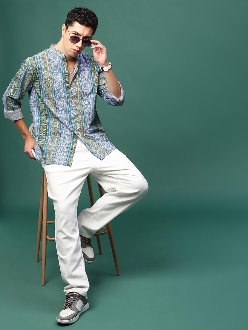 men long sleeve printed casual shirt - 21514775 - Standard Image - 4