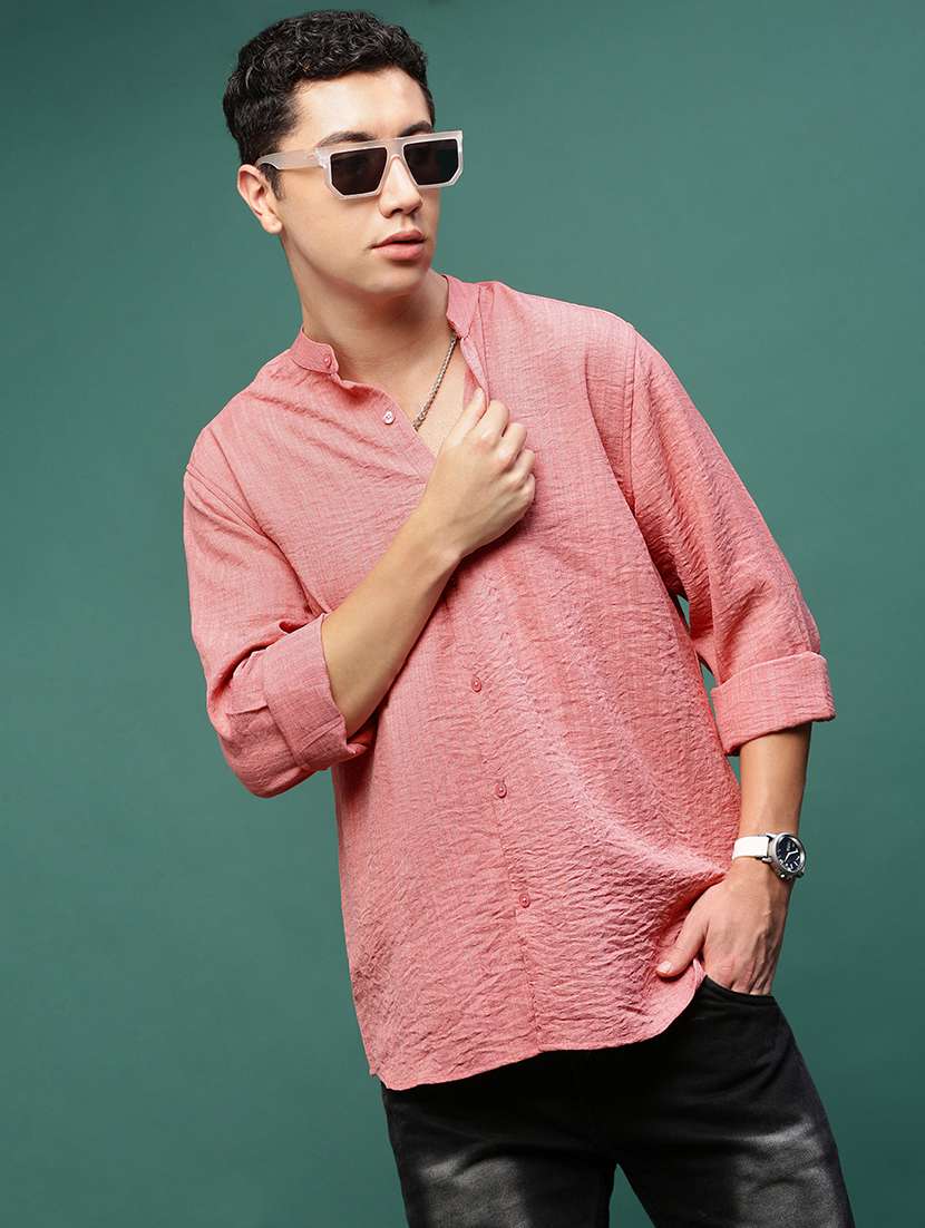 men long sleeve solid casual shirt - 21514781 -  Standard Image - 1