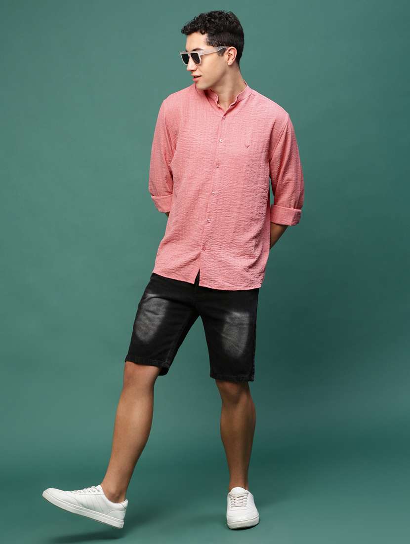 men long sleeve solid casual shirt - 21514781 -  Standard Image - 4