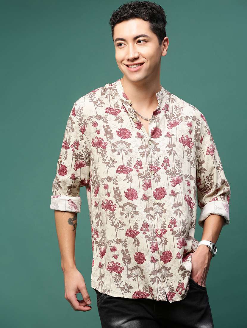 men long sleeve printed casual shirt - 21514785 -  Standard Image - 1