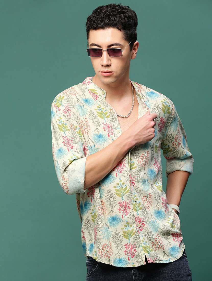 men long sleeve printed casual shirt - 21514789 -  Standard Image - 1