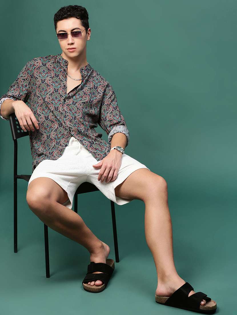 men navy blue cotton blend casual shirt - 21514792 -  Standard Image - 4