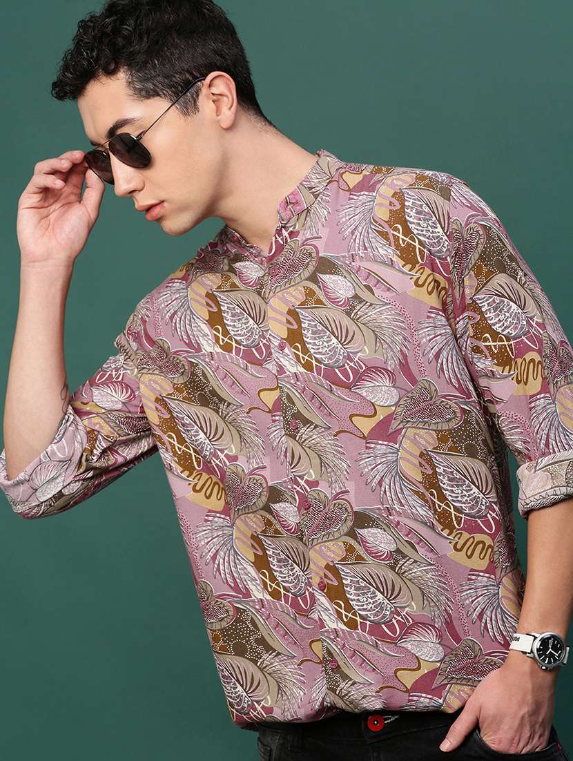 men long sleeve printed casual shirt - 21514796 -  Standard Image - 1