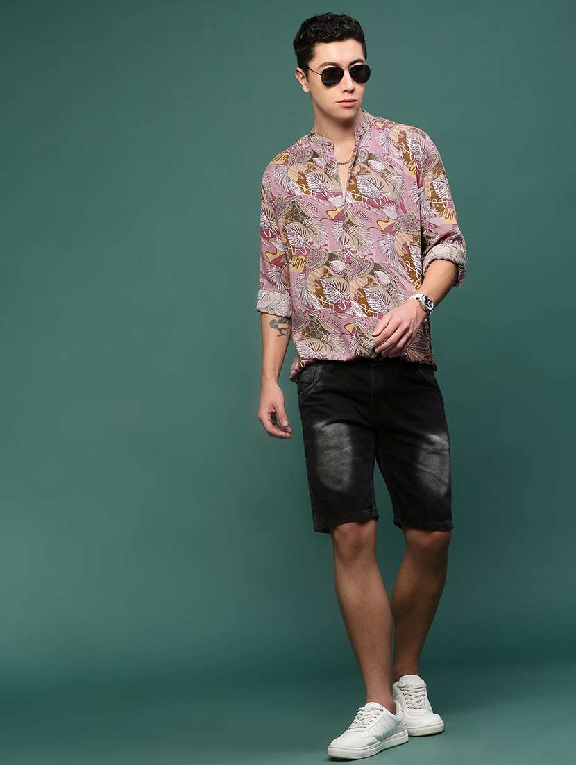 men long sleeve printed casual shirt - 21514796 -  Standard Image - 4