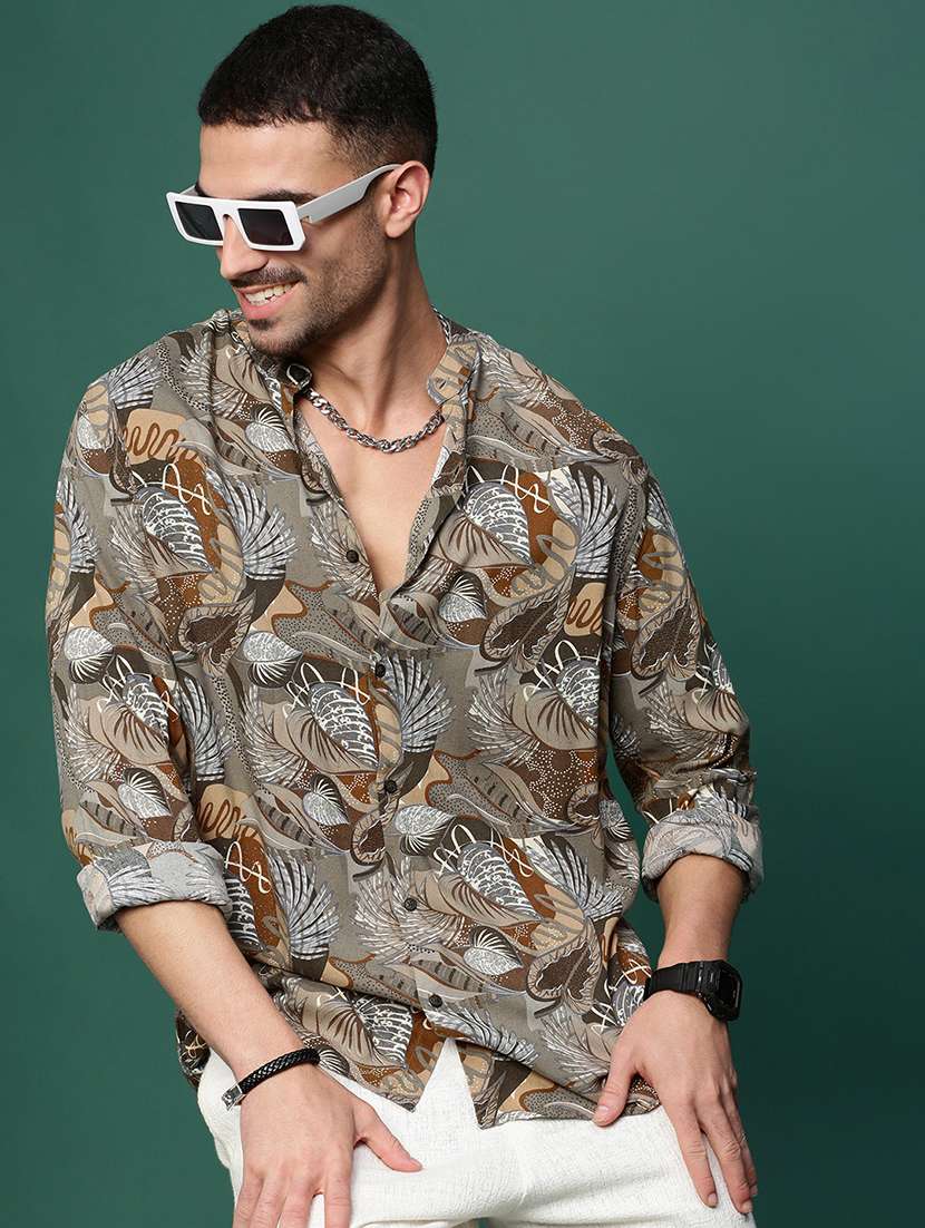 men printed long sleeve casual shirt - 21514797 -  Standard Image - 1