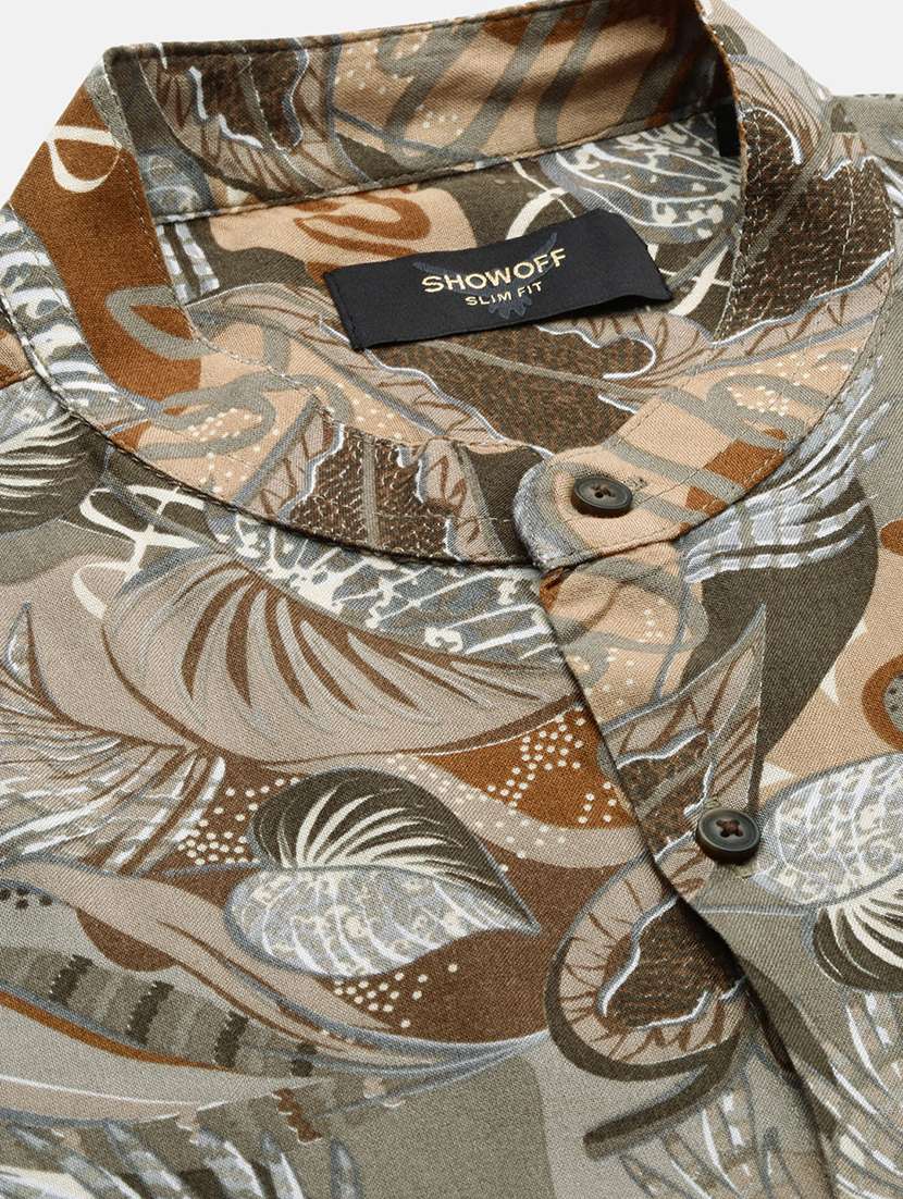 men printed long sleeve casual shirt - 21514797 -  Standard Image - 6