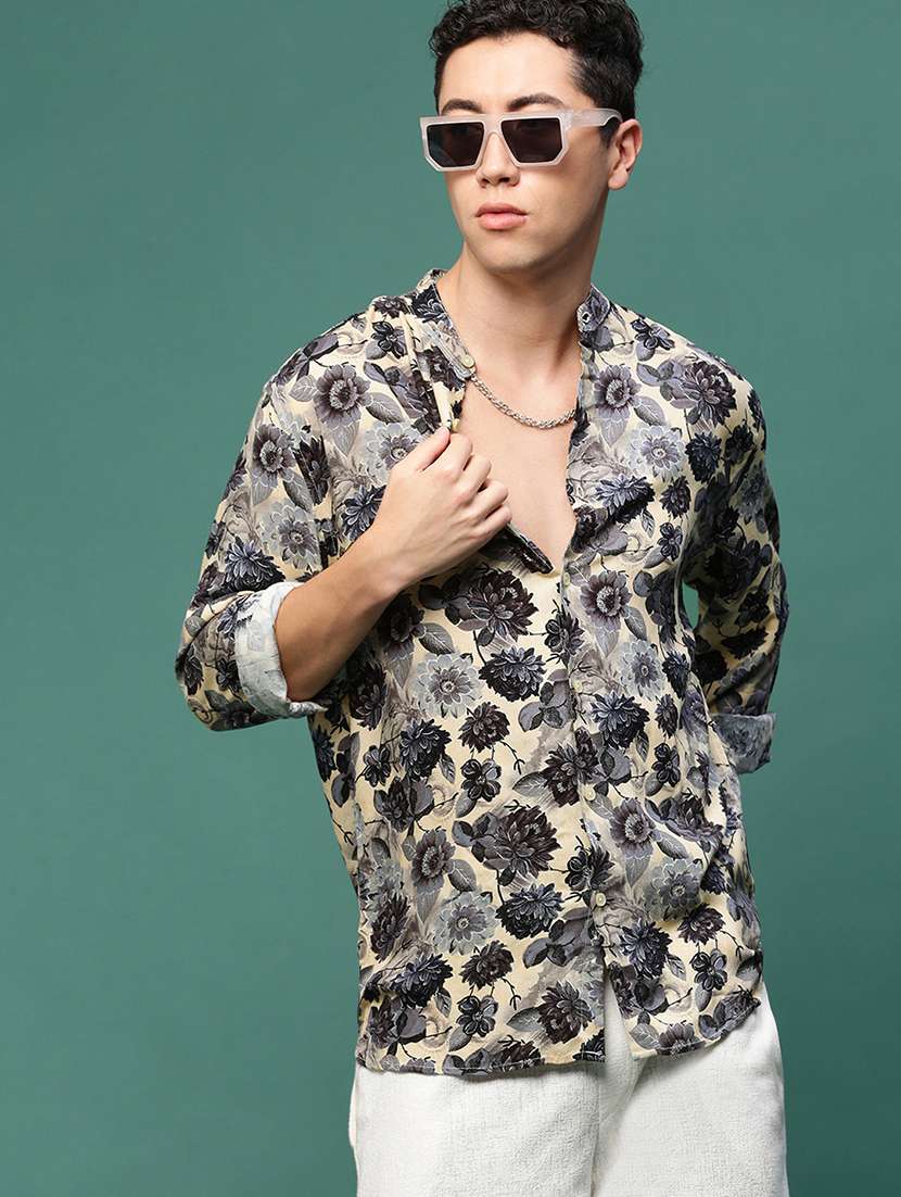 men long sleeve printed casual shirt - 21514798 -  Standard Image - 1