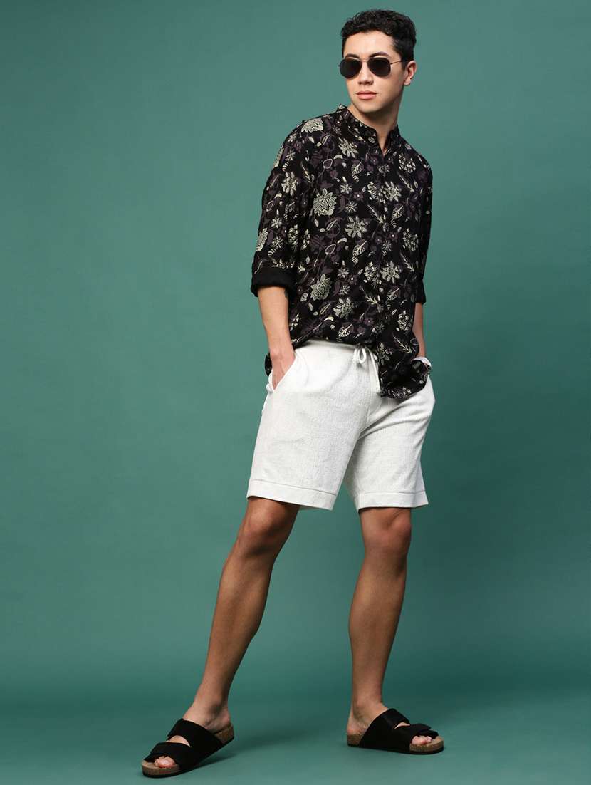 men black cotton blend casual shirt - 21514800 -  Standard Image - 4