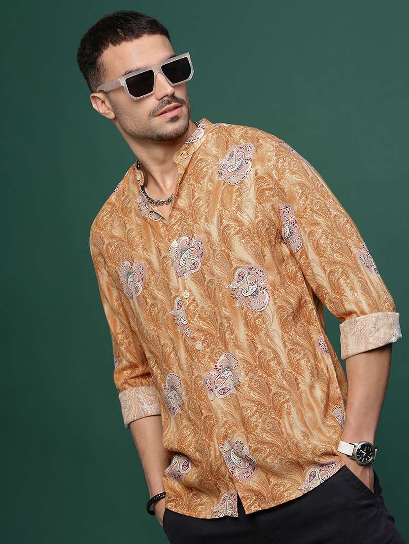 men paisley long sleeves casual shirts - 21514803 -  Standard Image - 1