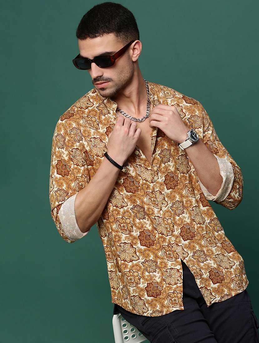 men long sleeve printed casual shirt - 21514804 -  Standard Image - 1