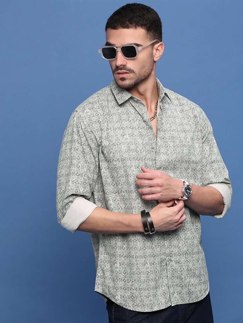 men long sleeve printed casual shirt - 21514805 -  Standard Image - 1