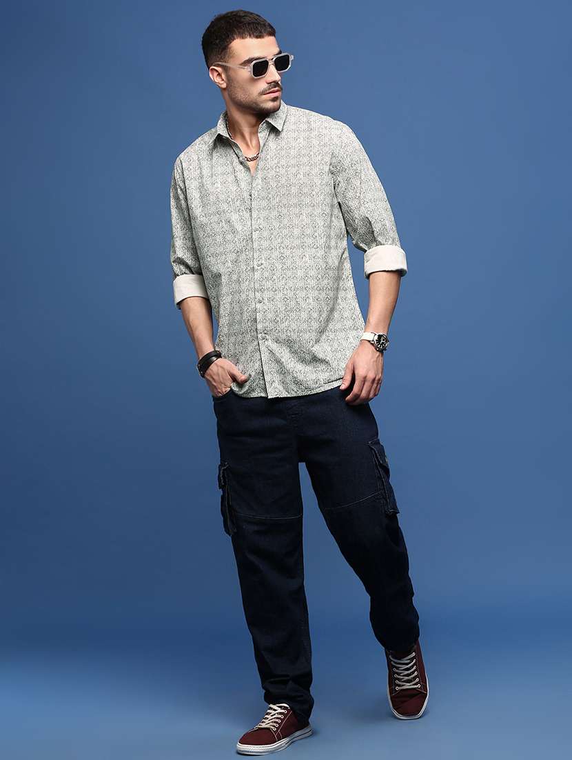 men long sleeve printed casual shirt - 21514805 -  Standard Image - 4