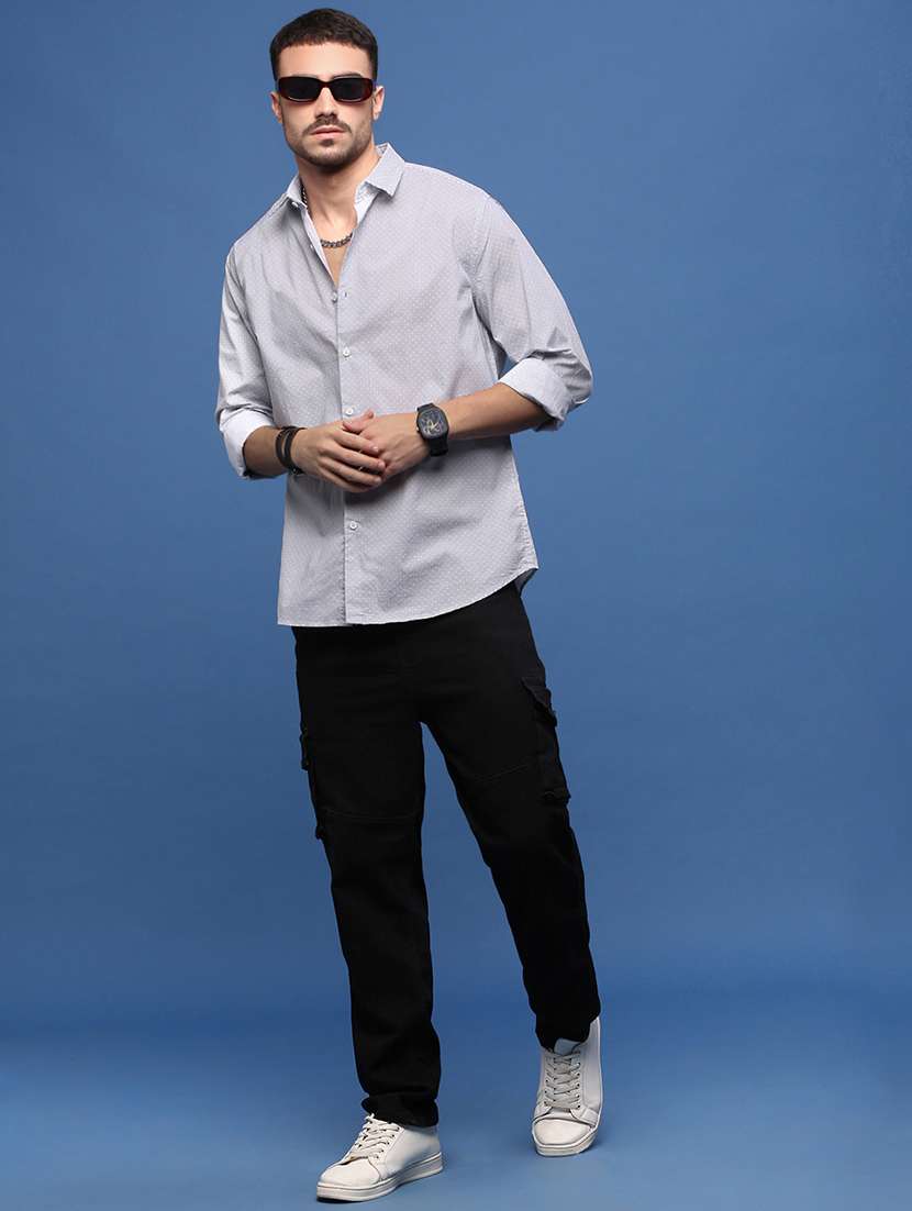 men white micro printed casual shirt - 21514806 -  Standard Image - 4