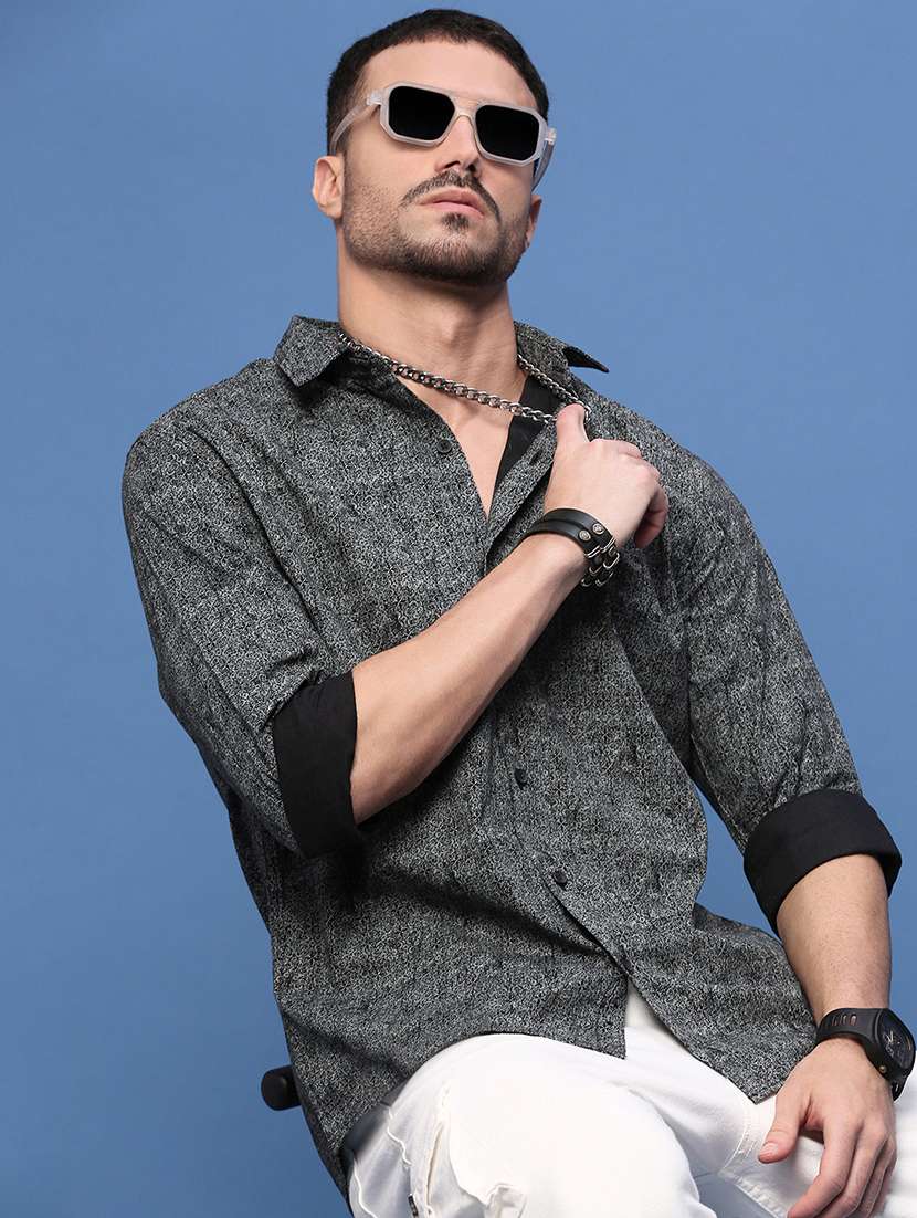 men collared printed casual shirt - 21514807 -  Standard Image - 1