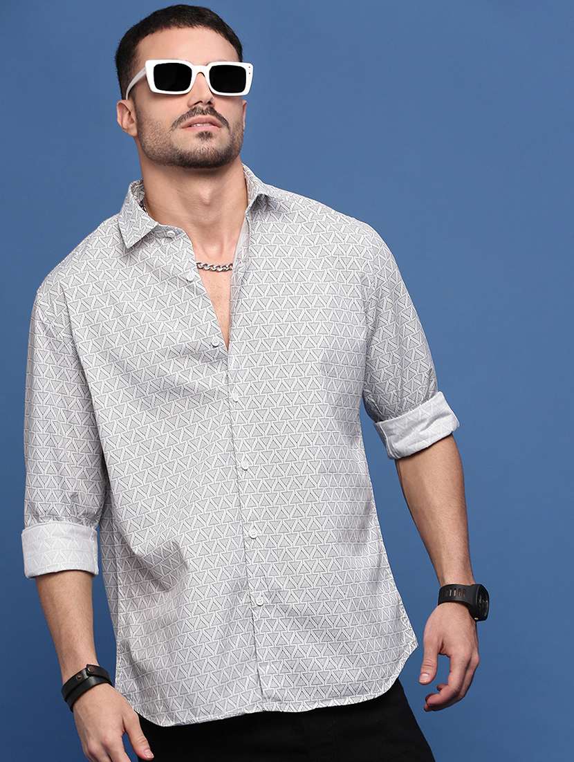 men long sleeve printed casual shirt - 21514808 -  Standard Image - 1