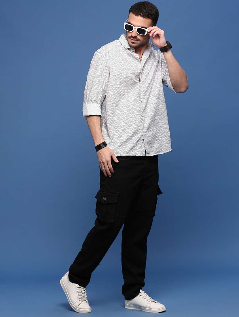 men long sleeve printed casual shirt - 21514808 -  Standard Image - 4