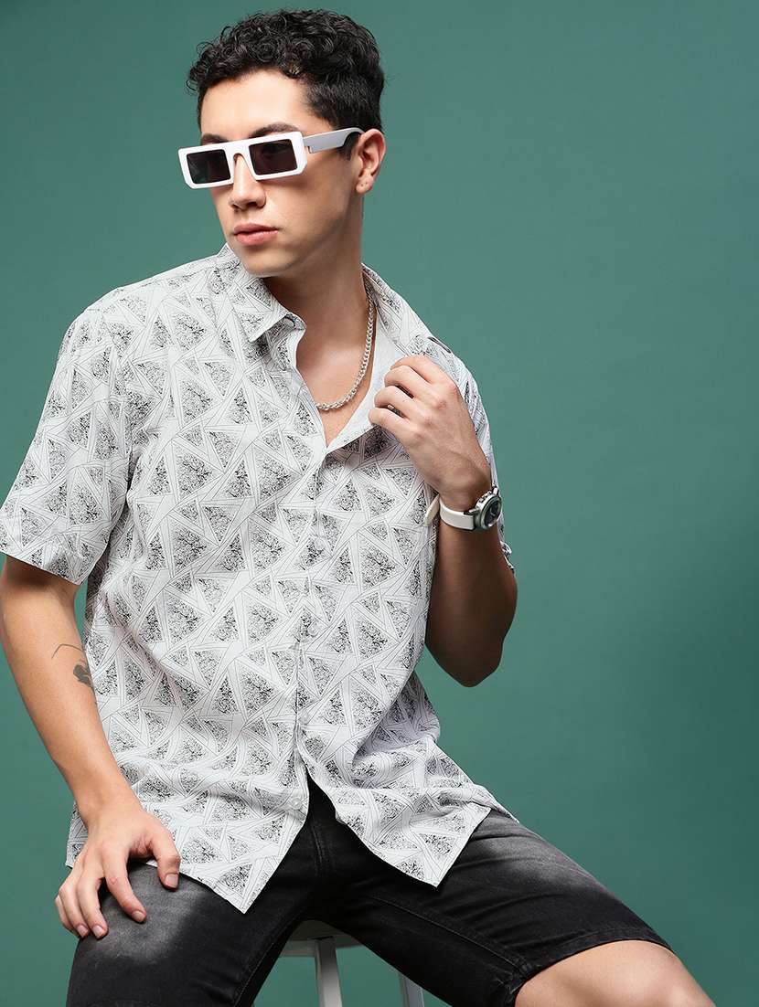 men collared printed casual shirt - 21514823 -  Standard Image - 1