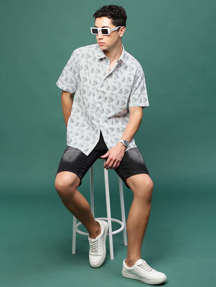 men collared printed casual shirt - 21514823 -  Standard Image - 4